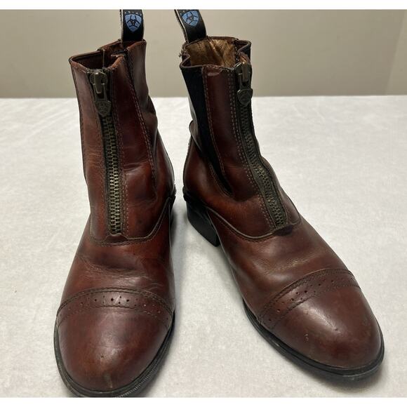 Ariat Boots Women’s 7 B Cobalt XR Devon Pro Zip Paddock Chelsea Brown Leather - Picture 1 of 8